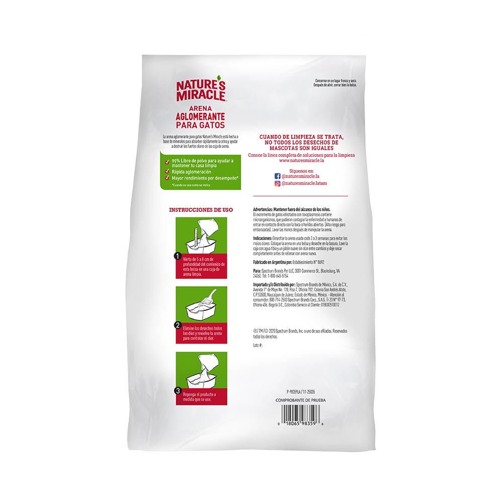 Arena Absorbente con olor a Lavanda 2 Kg - Nature´s Miracle Arena Absorbente con olor a Lavanda 2 Kg - Nature´s Miracle